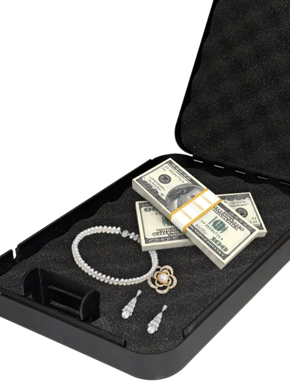 Pistol Safe Portable Travel Handgun Lock Box, Heavy Duty Steel Key Lock Gun Safe